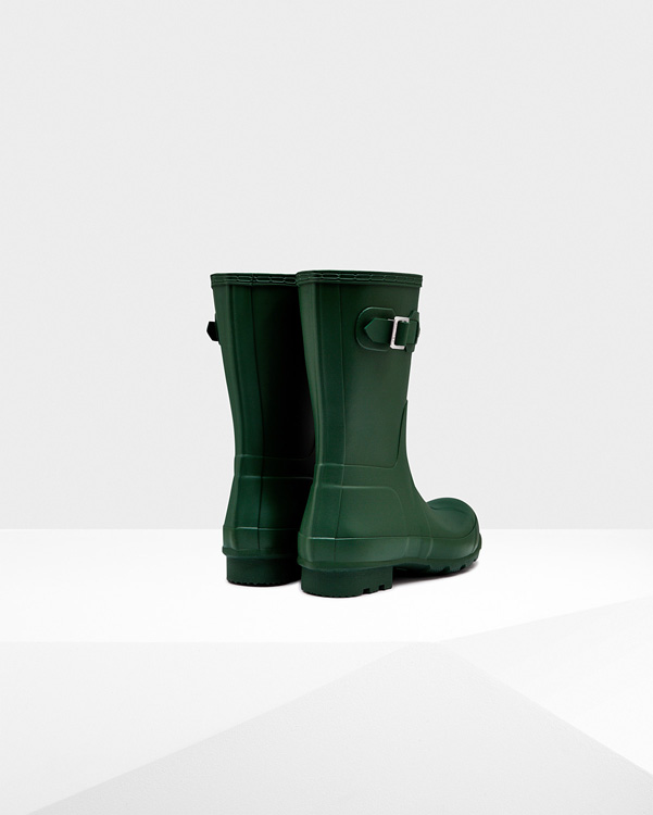  Hunter men's original short wellington boots : hunter green