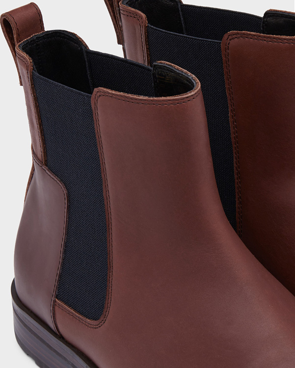  Hunter men's original refined leather chelsea boots : dark tan