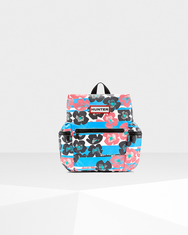  Hunter original floral stripe top clip mini backpack : floral stripe/forget me not