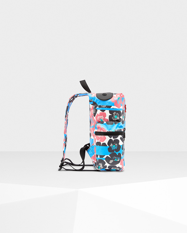  Hunter original floral stripe top clip mini backpack : floral stripe/forget me not