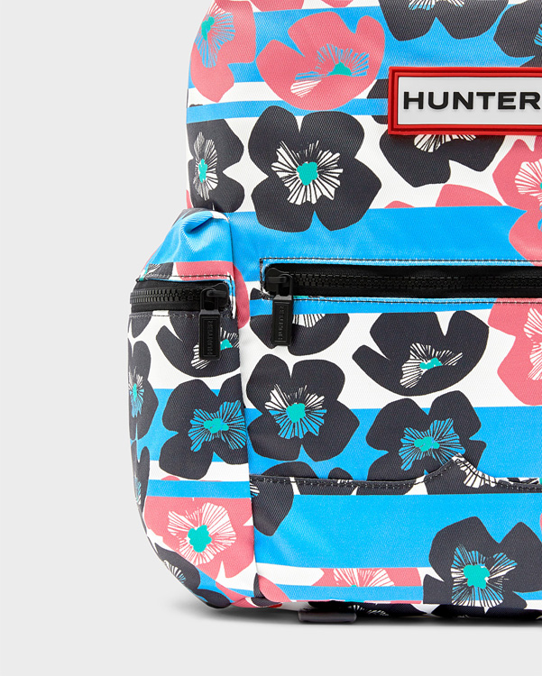  Hunter original floral stripe top clip mini backpack : floral stripe/forget me not