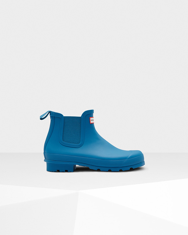  Hunter men's original chelsea boots : ocean blue