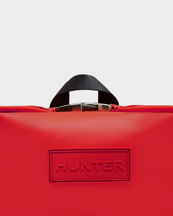  Hunter original top clip backpack - rubberised leather : military red