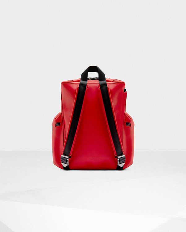  Hunter original top clip backpack - rubberised leather : military red