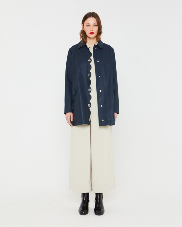  Hunter women's original refined perforated a-line coat : navy