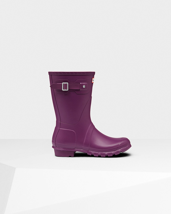  Hunter women's original short wellington boots : violet