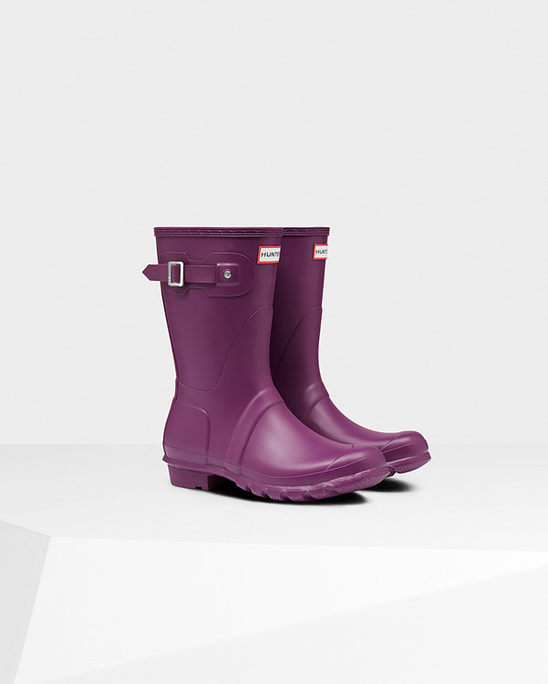  Hunter women's original short wellington boots : violet