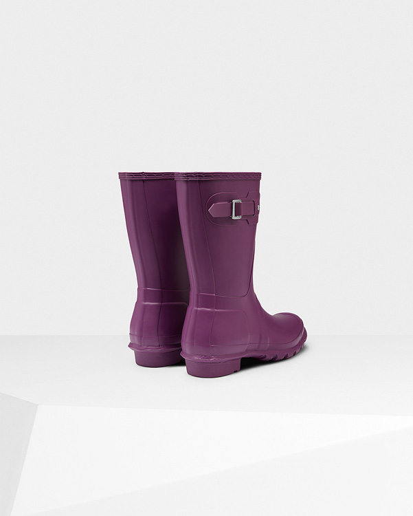  Hunter women's original short wellington boots : violet