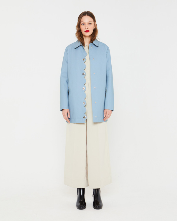  Hunter women's original refined perforated a-line coat : blue mist