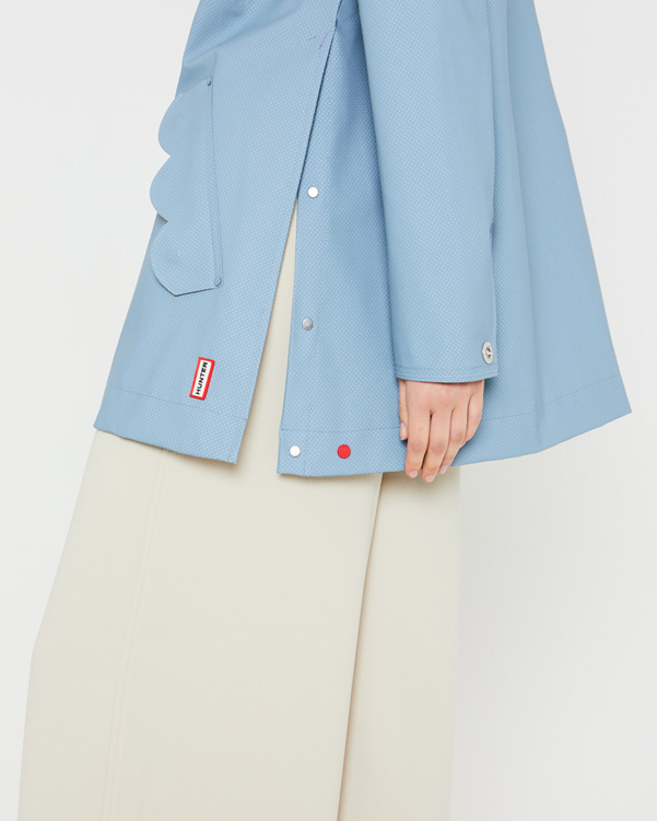  Hunter women's original refined perforated a-line coat : blue mist