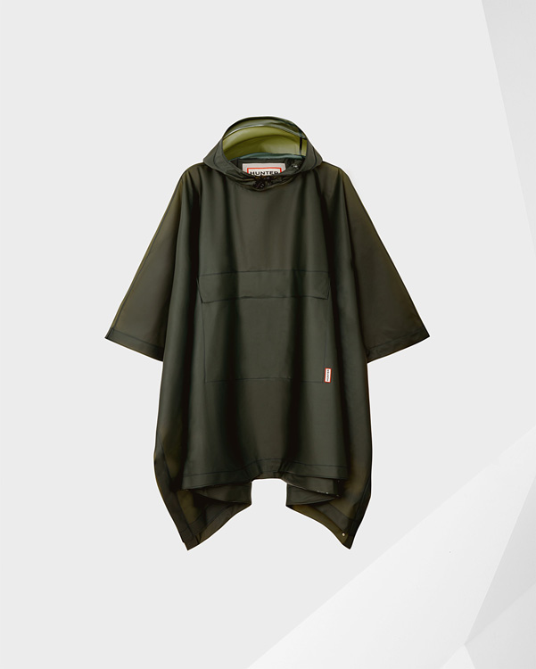  Hunter original vinyl poncho : dark olive