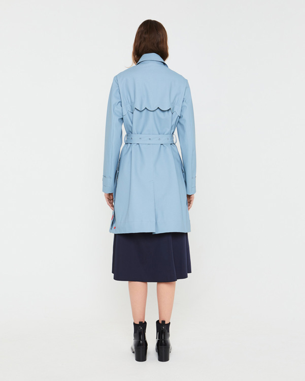  Hunter women's refined perforated trench coat : blue mist