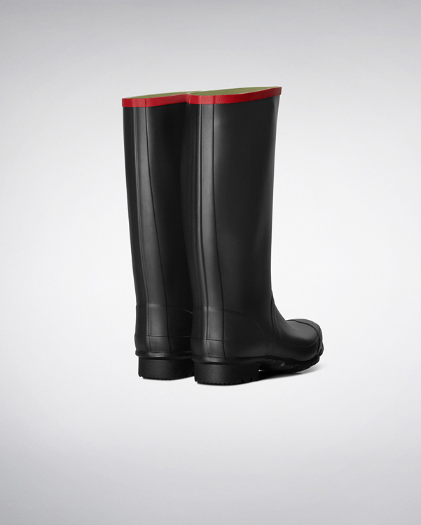  Hunter argyll full knee wellington boots : black