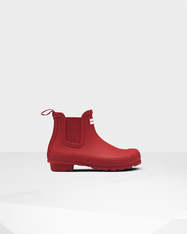  Hunter women's original chelsea boots : military red