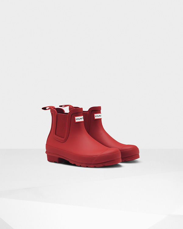  Hunter women's original chelsea boots : military red