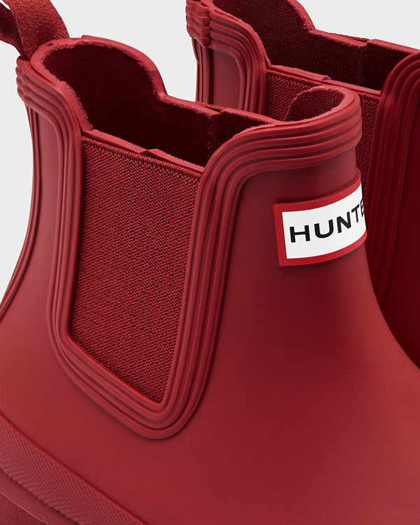  Hunter women's original chelsea boots : military red