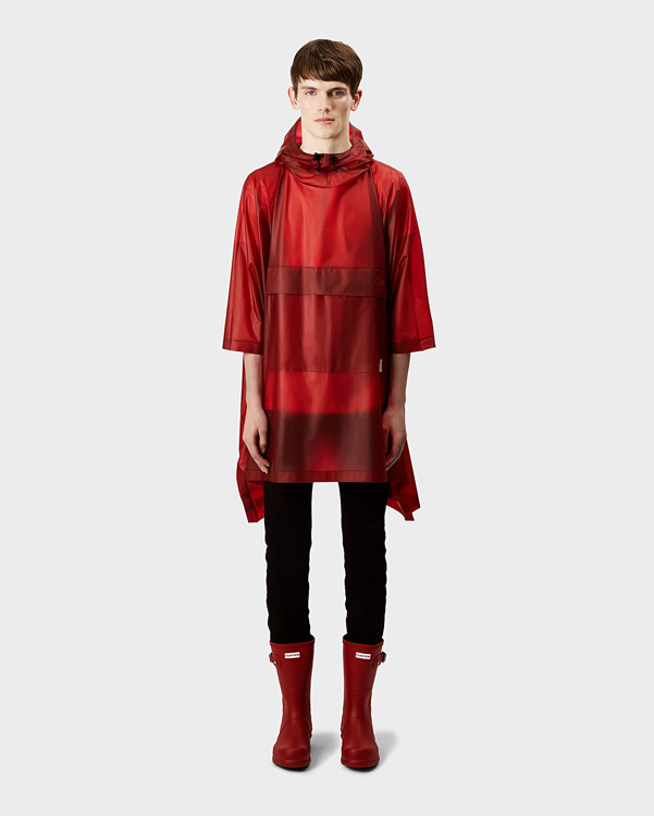  Hunter original vinyl poncho : military red