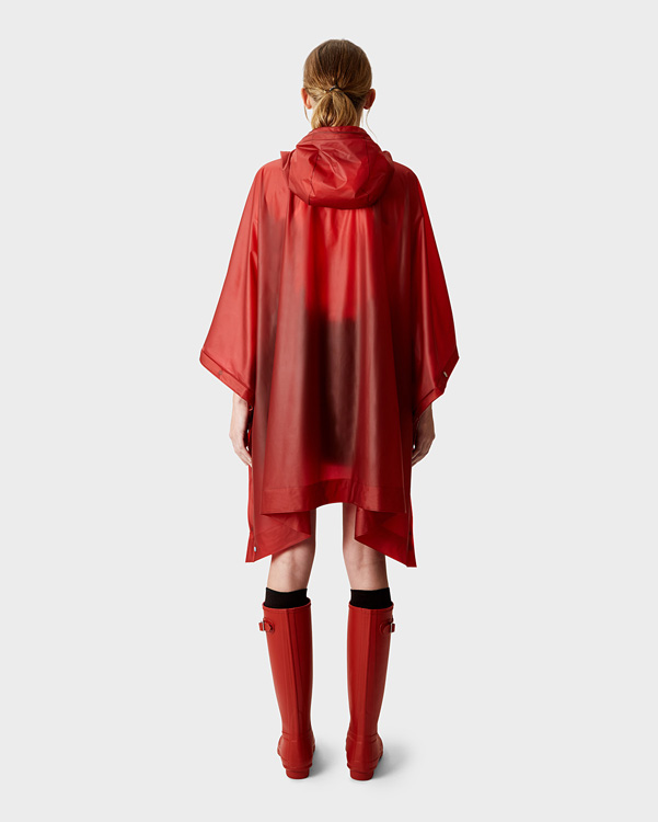  Hunter original vinyl poncho : military red