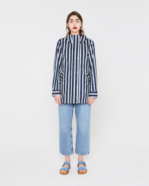  Hunter women's original cotton smock : navy/white stripe