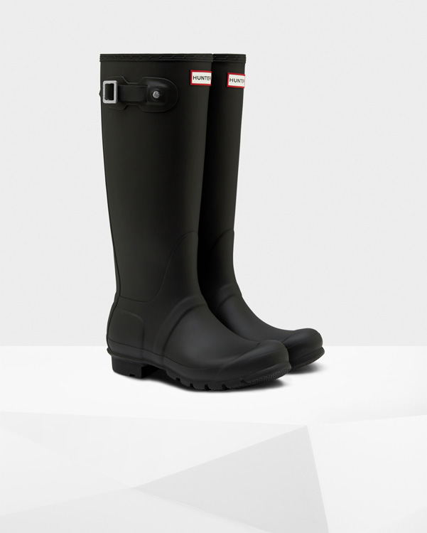  Hunter women's original tall wellington boots : black