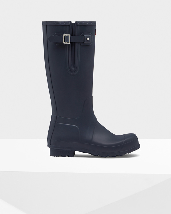  Hunter men's original side adjustable wellington boots : navy