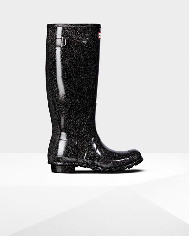  Hunter women's original tall starcloud wellington boot : black multi