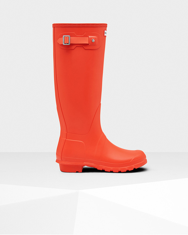  Hunter women's original tall wellington boots : orange