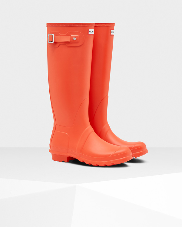  Hunter women's original tall wellington boots : orange