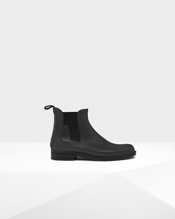  Hunter men's original refined chelsea boot : black