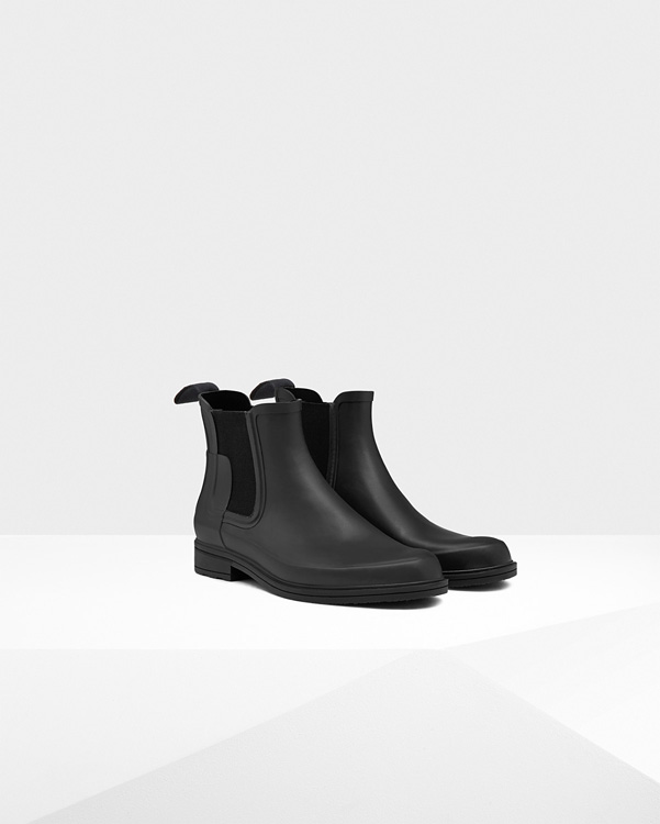  Hunter men's original refined chelsea boot : black