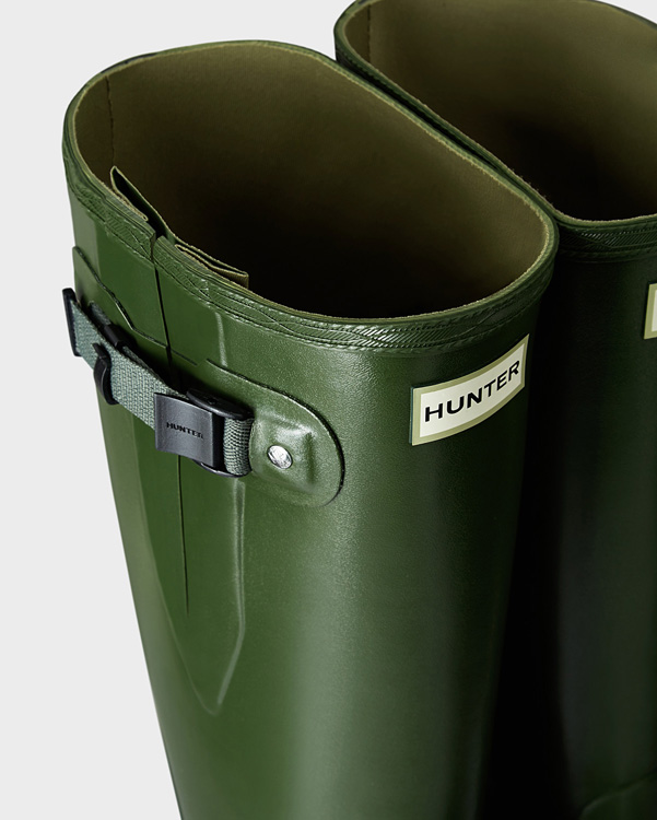  Hunter men's norris field side adjustable wellington boots : vintage green