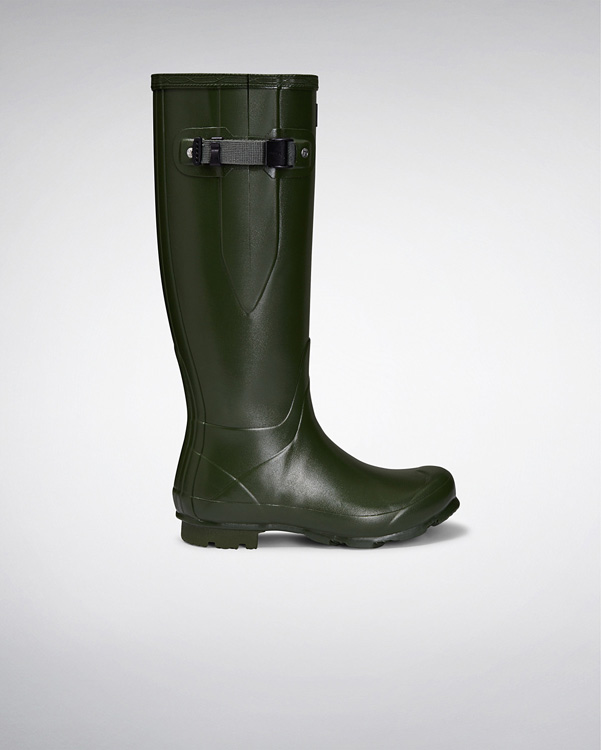  Hunter women's norris field side adjustable wellington boots : vintage green