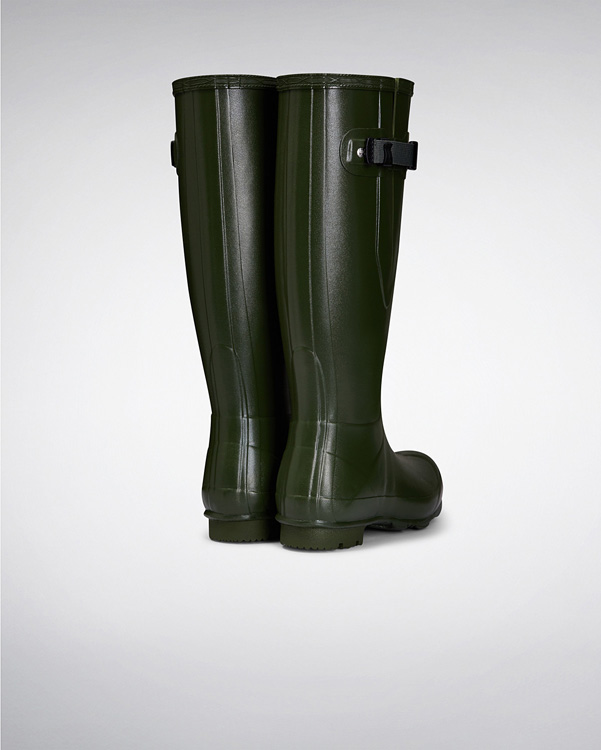  Hunter women's norris field side adjustable wellington boots : vintage green