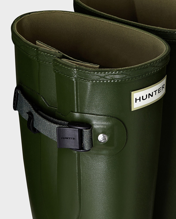  Hunter women's norris field side adjustable wellington boots : vintage green