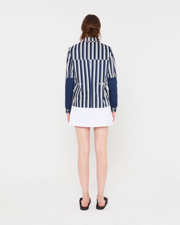  Hunter women's original garden shirt : stripe/dark lake blue