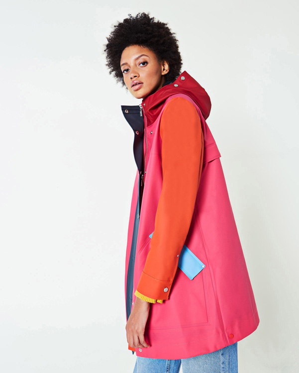  Hunter women's original colour blocked rubberised hunting coat : bright pink