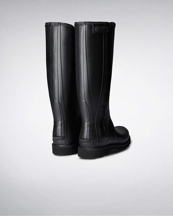  Hunter men's commando full zip wellington boots : black