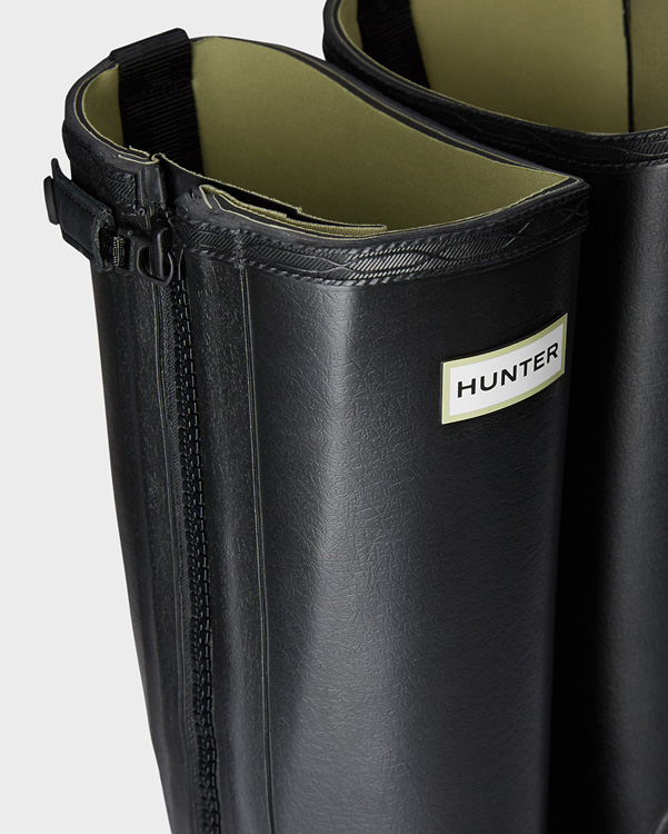  Hunter men's commando full zip wellington boots : black