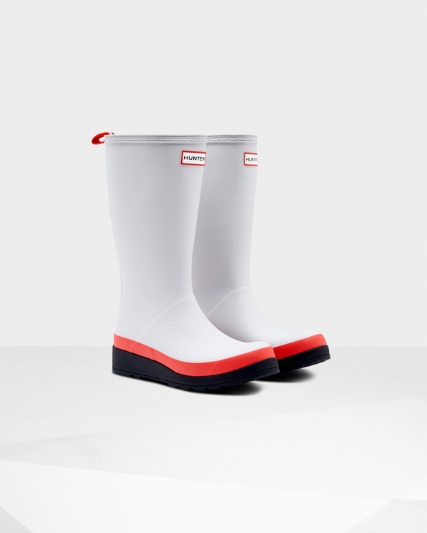  Hunter original play tall wellington boots : hunter red/multi