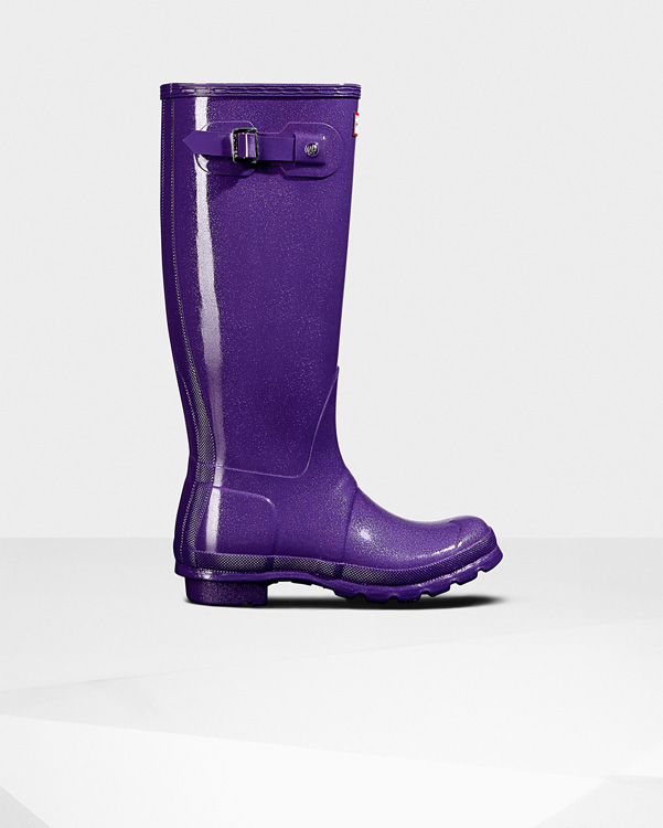  Hunter women's original tall starcloud wellington boot : acid purple