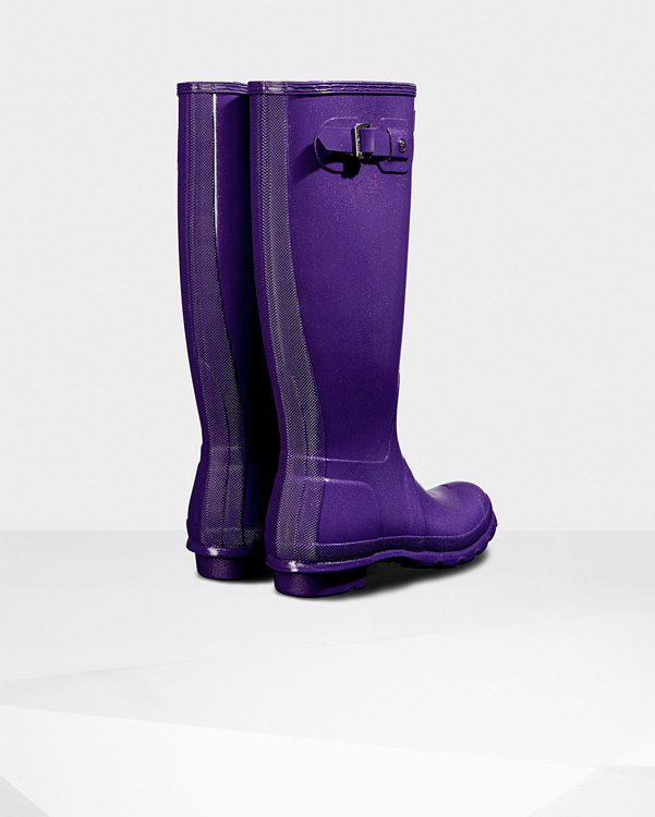  Hunter women's original tall starcloud wellington boot : acid purple