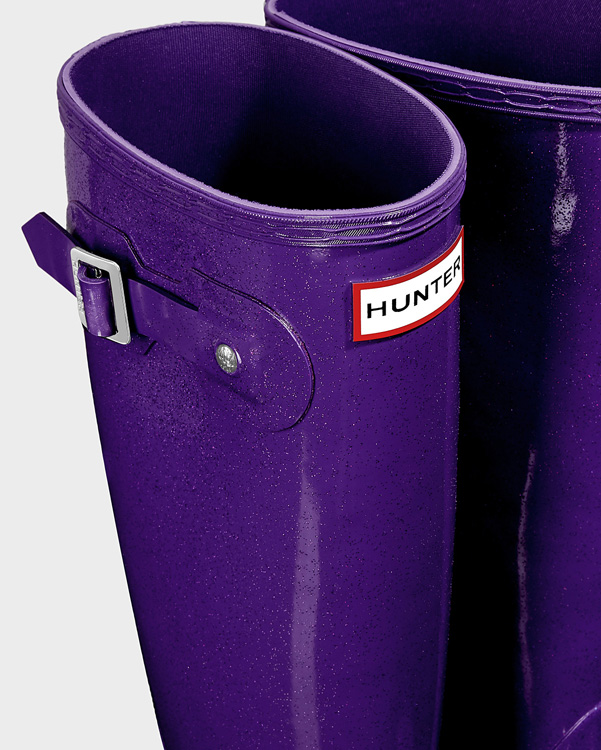  Hunter women's original tall starcloud wellington boot : acid purple