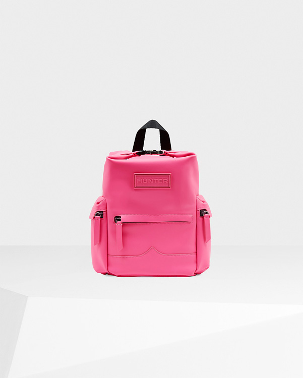  Hunter original mini top clip backpack - rubberised leather : bright pink