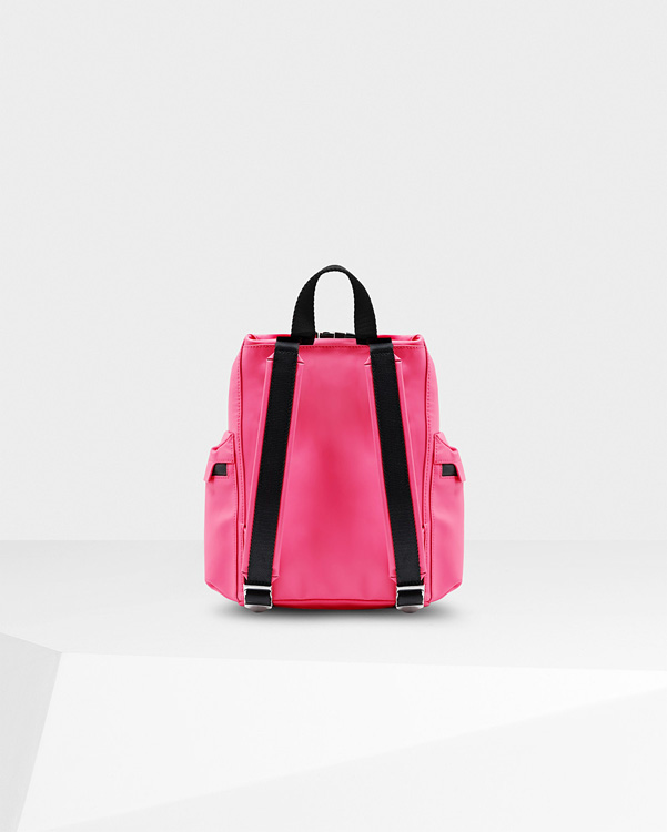  Hunter original mini top clip backpack - rubberised leather : bright pink