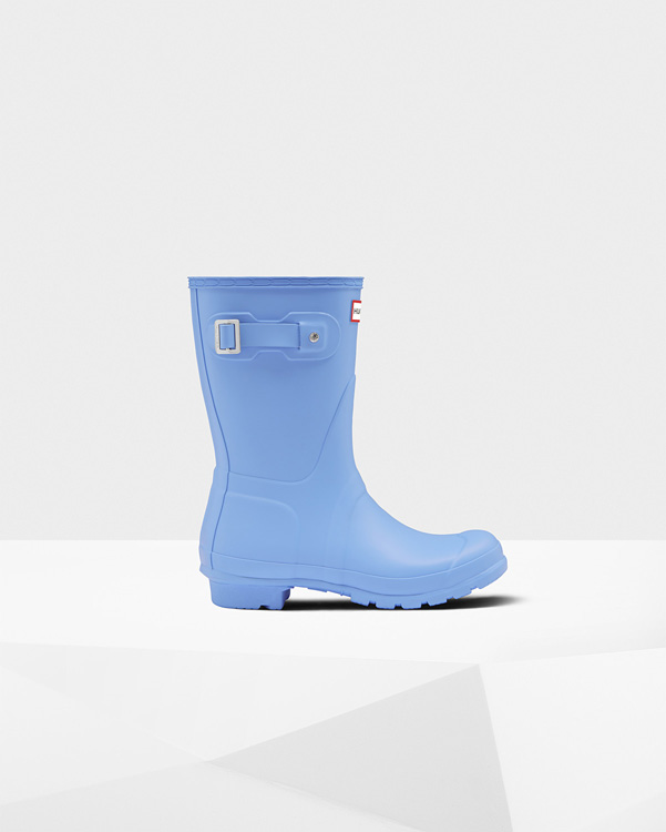  Hunter women's original short wellington boots : vivid blue