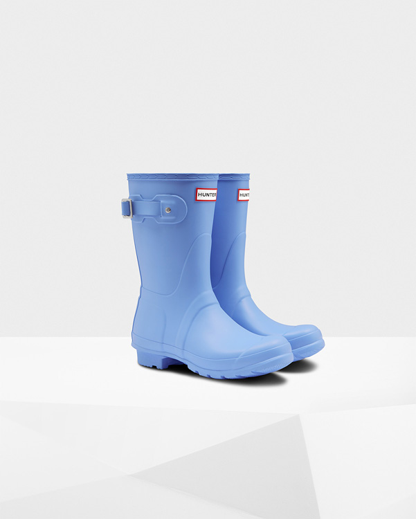  Hunter women's original short wellington boots : vivid blue