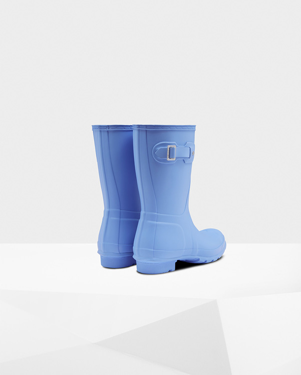  Hunter women's original short wellington boots : vivid blue