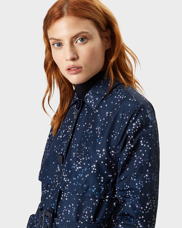  Hunter women's original refined trench coat : constellation print