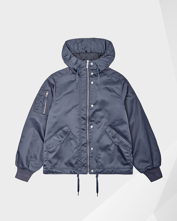  Hunter women's refined drawstring bomber : navy