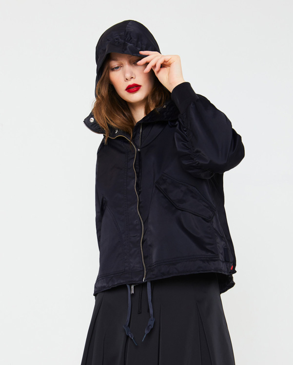  Hunter women's refined drawstring bomber : navy